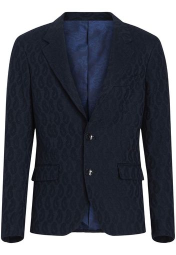 ETRO paisley-jacquard single-breasted blazer - Blau