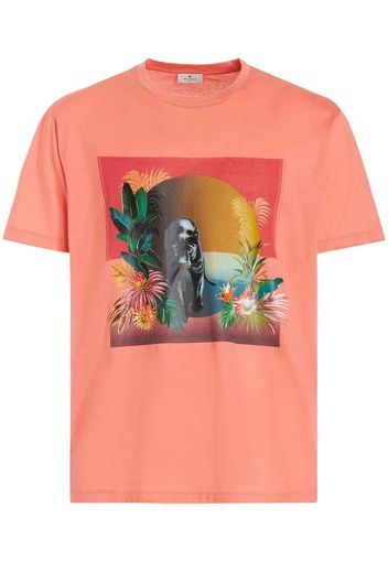 ETRO graphic-print detail T-shirt - Rosa