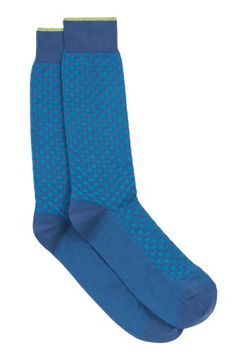 ETRO check-pattern ribbed socks - Blau