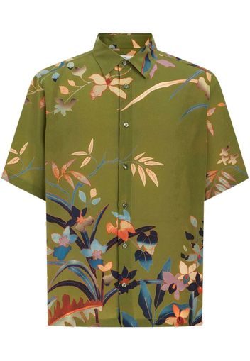 ETRO floral-print silk shirt - Grün