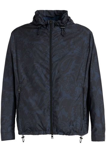 ETRO paisley-print zip-up hooded jacket - Blau