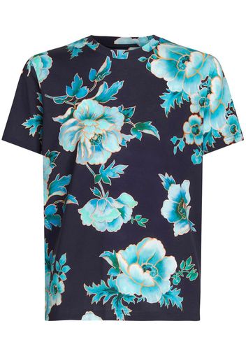 ETRO floral-print crew-neck T-shirt - Blau