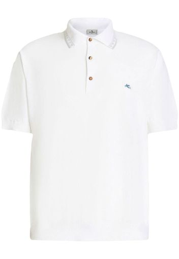 ETRO logo-embroidered polo shirt - Weiß