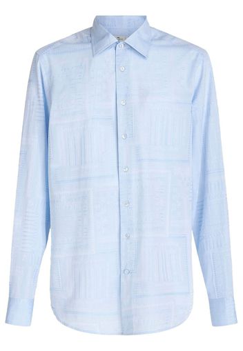 ETRO barcode-print cotton shirt - Blau