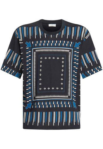 ETRO abstract-print cotton T-Shirt - Blau