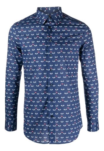 ETRO graphic-print long-sleeve shirt - Blau