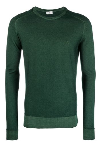 ETRO embroidered-logo crew-neck jumper - Grün