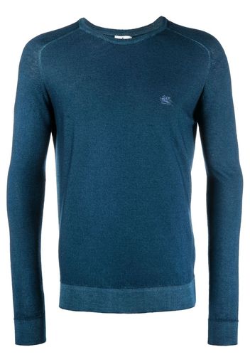 ETRO Pegaso-embroidered wool jumper - Blau