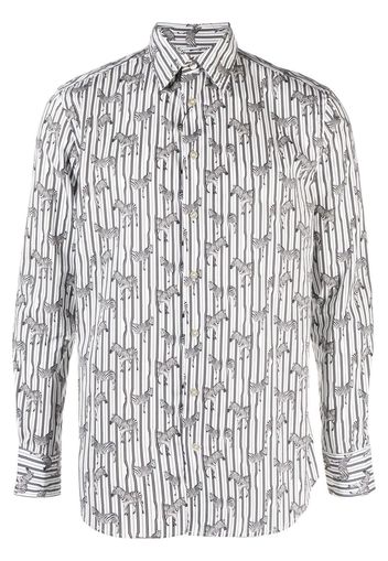 ETRO zebra-print linen shirt - Weiß