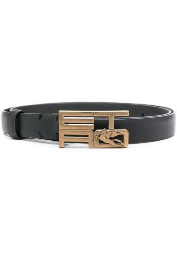 ETRO logo-buckle leather belt - Schwarz