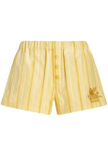 ETRO stripe-print button-fastening short - Gelb