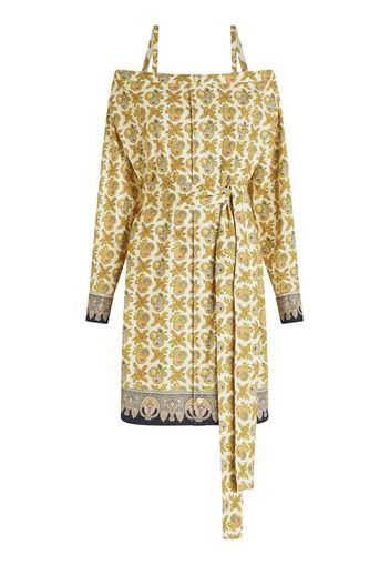 ETRO Schulterfreies Kleid mit Paisley-Print - Gelb