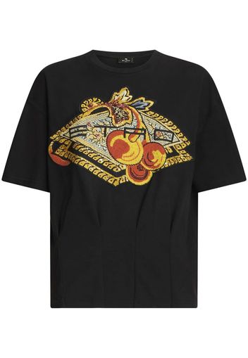 ETRO T-Shirt mit Logo-Applikation - Schwarz