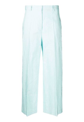 ETRO paisley-jacquard cropped trousers - Blau