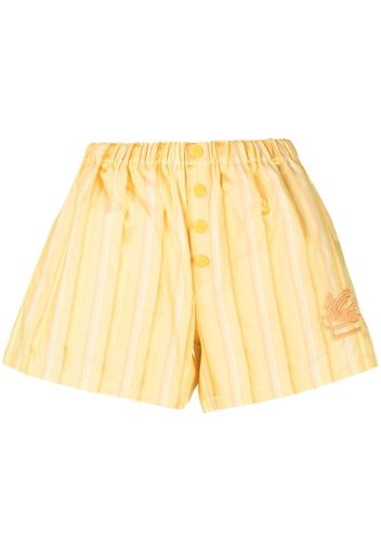 ETRO embroidered logo striped shorts - Gelb