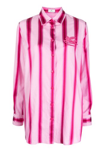 ETRO logo-patch striped shirt - Rosa
