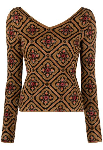 ETRO long-sleeved knitted top - Braun