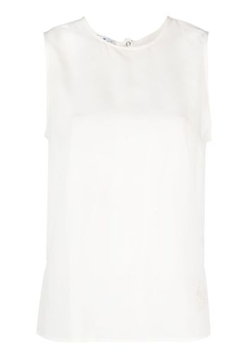 ETRO Pegaso-embroidered silk vest top - Weiß