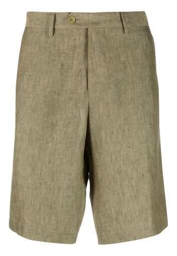 ETRO mélange linen chino shorts - Grün