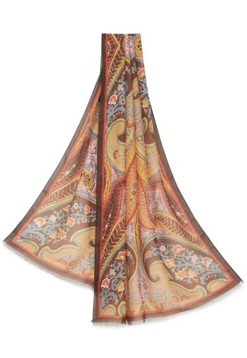 ETRO paisley-print modal scarf - Braun