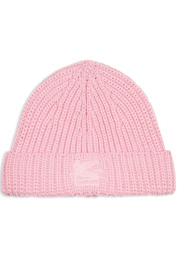 ETRO logo-embroidered wool beanie - Rosa