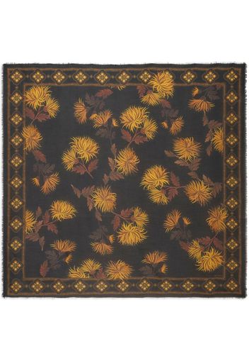 ETRO floral-print frayed scarf - Schwarz