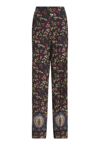 ETRO Gerade Hose mit Blumen-Print - Schwarz