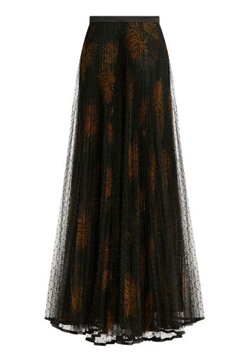 ETRO Dahlia-print pleated maxi skirt - Schwarz