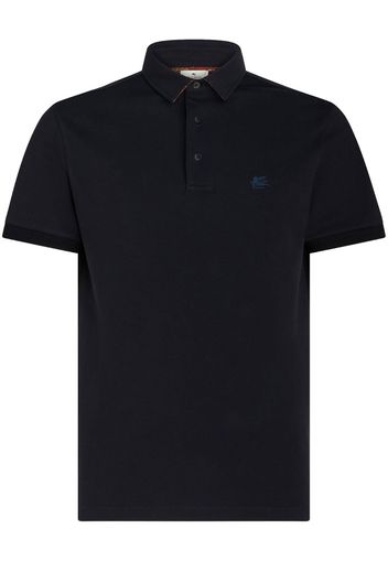 ETRO logo-embroidered polo shirt - Blau