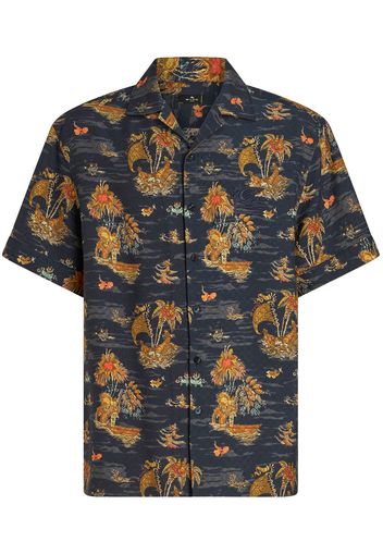 ETRO jacquard-motif silk shirt - Blau