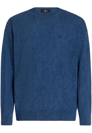 ETRO logo-embroidered wool jumper - Blau