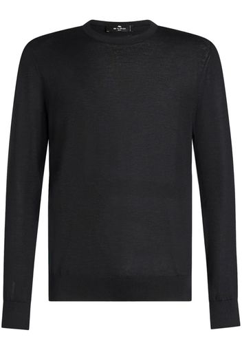 ETRO logo-embroidered crew-neck jumper - Schwarz