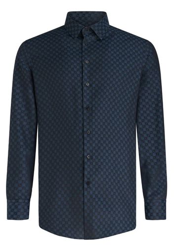 ETRO geometric-print cotton shirt - Blau