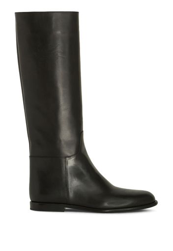 ETRO debossed-logo leather riding boots - Schwarz