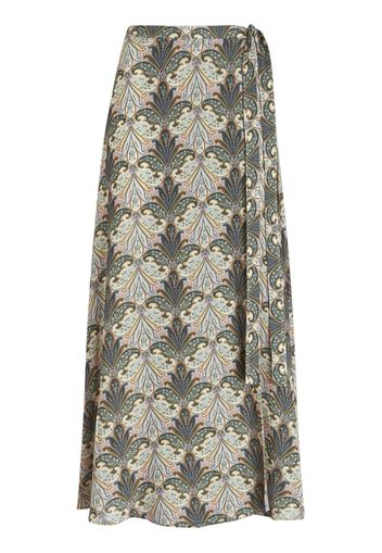 ETRO graphic-print long skirt - Nude