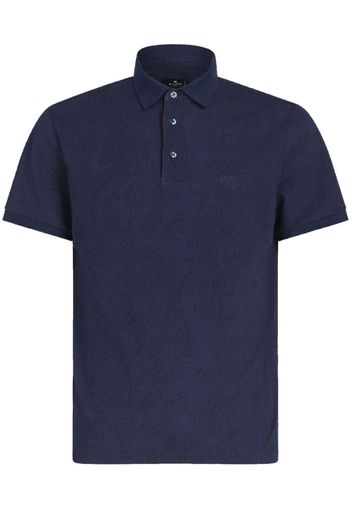 ETRO paisley-print cotton polo shirt - Blau