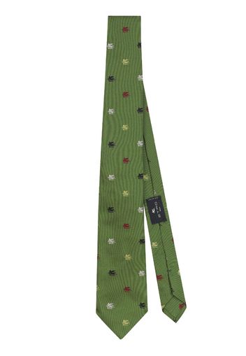 ETRO logo-jacquard silk tie - Grün