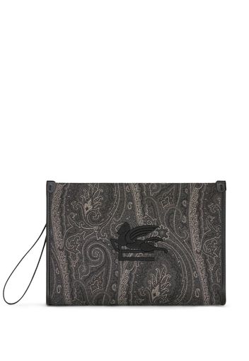 ETRO Große Clutch mit Paisley-Print - Schwarz