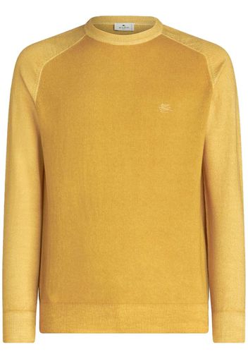 ETRO embroidered-logo virgin-wool jumper - Gelb