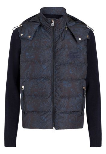 ETRO paisley-print padded hooded jacket - Blau