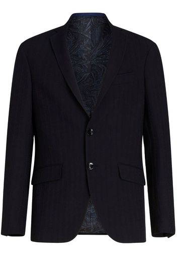 ETRO notched-lapels virgin wool-blend blazer - Schwarz