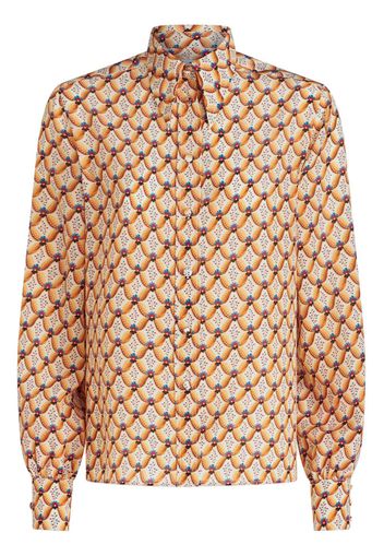 ETRO floral-print silk shirt - Braun