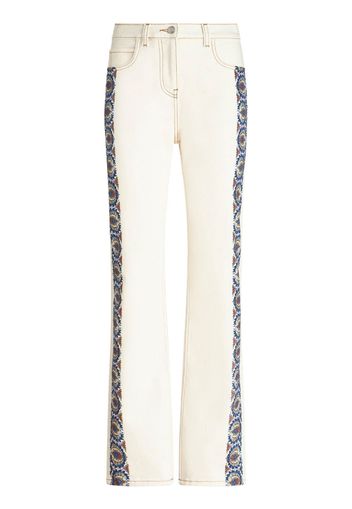 ETRO floral-print cotton jeans - Weiß