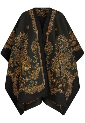 ETRO Ornamental paisley-print cape - Schwarz