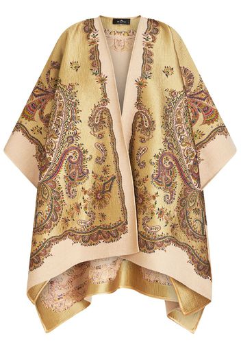 ETRO paisley-print satin-finish cape - Nude