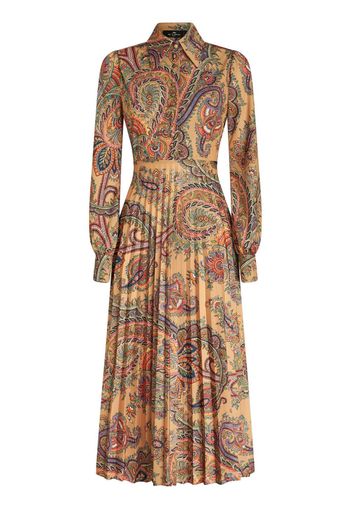 ETRO paisley-print plissé dress - Orange