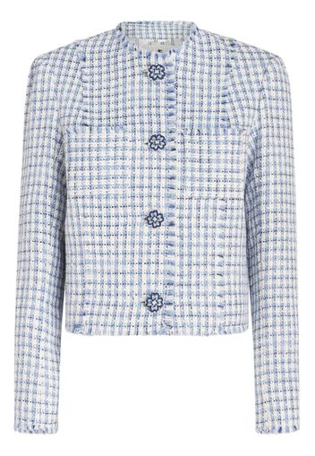 ETRO round-neck tweed jacket - Blau