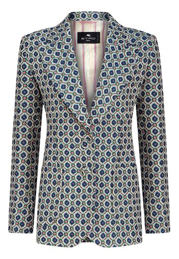 ETRO single-breasted geometric-pattern blazer - Blau