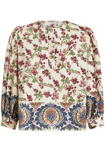 ETRO Berries-print long-sleeve top - Nude