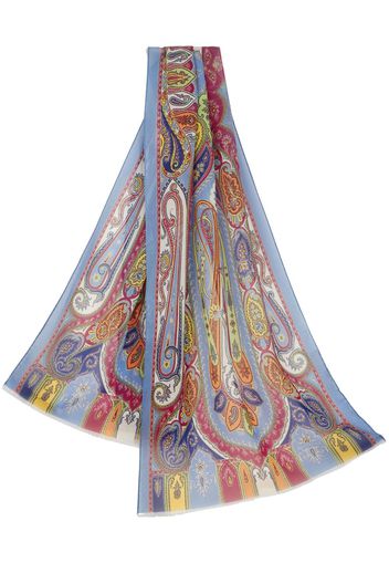 ETRO graphic-print silk scarf - Blau